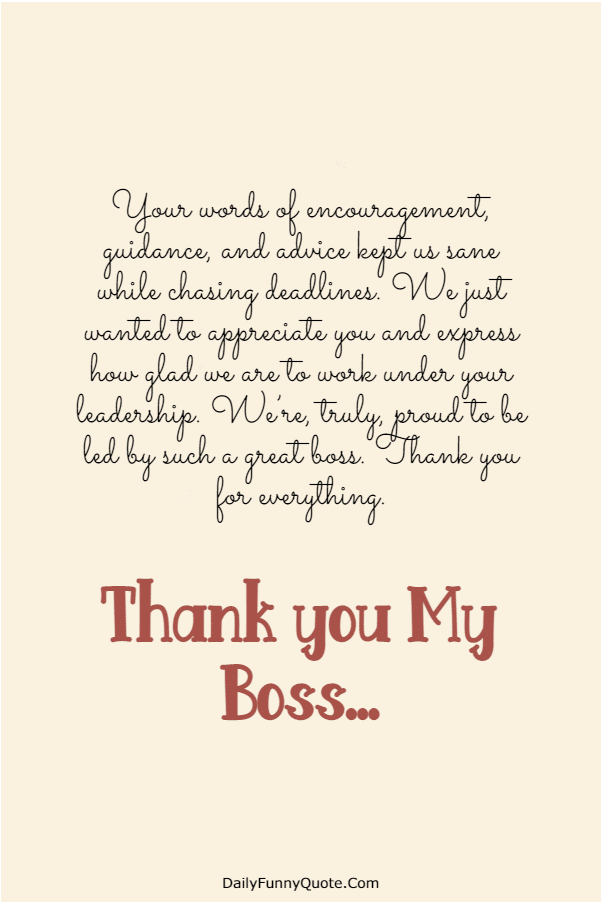 115 Appreciation Quotes for Boss Managers | Thank you quotes for coworkers, Appreciation letter to boss, Thank you boss card