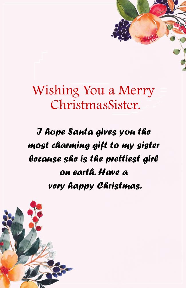 christmas messages for sisters