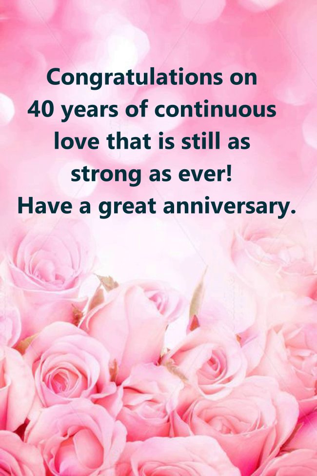 messages for a 40th wedding anniversary
