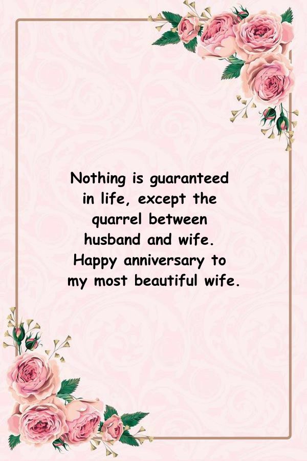 Happy funny Wedding Anniversary Wishes Messages for wife