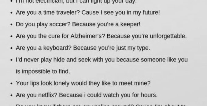 30 Pick Up Lines Love Flirty